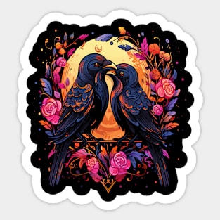 Crow Couple Valentine Sticker